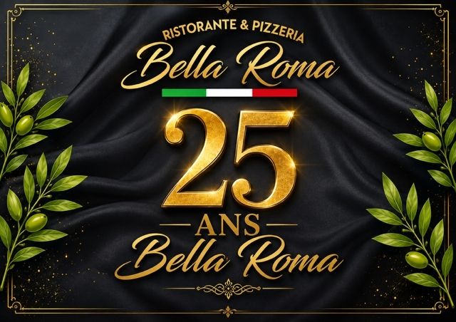 Logo 25 ans Restaurant Pizzeria Bella Roma Seltz